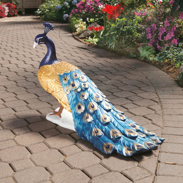 Regal Peacock Garden Sculpture Life Size Statue Victorian Outdoor Art
